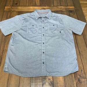 Mountain Hardwear Mens Grey Short Sleeve Button Down Shirt XL Hiking Travel